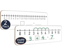 2 Pack Dry Erase Number Line Board 4”x12” Inch Lapboard Double Sided White Board Featuring 0-10 Number Line On One Side 0-20 On The Other for Students Desk