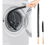 2 Pack Dryer Vent Cleaner Kit Brush 40cm & 75cm Machine Cleaning Brushes, Washing Machine Dryer Lint Brush Vent Trap Cleaner Long Flexible Refrigerator Coil Brush, Sewer Brushes (Whole Plush)