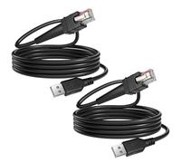 2-Pack DS3678 CBA-U46-S07ZAR Shielded USB Cable for Zebra Symbol DS3608 DS3678 DS8108 DS8178 LI3608 LI3678 DS3600-KD Handheld Barcode Scanner USB-A Connector 7ft-30C DC 5V