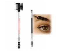 2-Pack Dual-Ended Eyebrow Brush and Comb - Angled Brow Brush with Spoolie for Eyebrow Shaping, Grooming & Makeup, Lash and Brow Comb Tool for Precision Styling & Blending