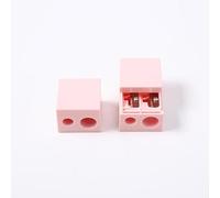 2 Pack Dual Hole Makeup Pencil Sharpener, Fits Regular & Large Lip/Eye/Brow Pencils, Perfect Points with Built-in Cleaning Pick, Portable Compact Cosmetic Sharpener, Pink