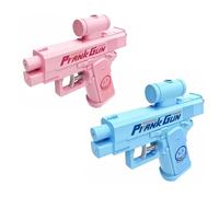 2 Pack Dual Nozzle Prank Water Gun, Reverse Spray Design for Double the Mischief, Lightweight & Portable for Summer Pool, Beach & Outdoor Party Fun for Teens & Adults (Blue & Pink)