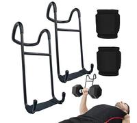 2 Pack Dumbbell Spotter Hooks for Barbell,220 Ib Load Capacity Heavy Duty Dumbbell Hooks for Dumbbell Bench Press,Dumb Bell Storage Stand Holder For Home Gym Exercise (with Wrist Straps)