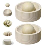 2 Pack Dumpling Skin Maker, Wooden Dumpling Wrapper Maker, Manual Dough Skin Presser, Empanada Makers Press, Ball Rolling Manual Dumplings Wrapping Tool, Pastry Dough Shaper For Home, Picnic