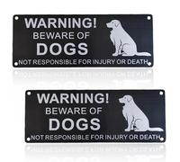 2-Pack Durable Aluminium Beware of the Dog Sign, Waterproof Warning Sign for Gates Fences Doors Indoor Outdoor
