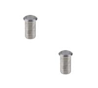 2 Pack Durable Stainless Steel Floor Bolt Socket for Concrete - 20x25mm Dust Proof Design