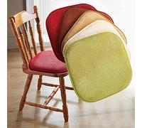 Coopers of Stortford Pack of 2 Memory Foam Dining Chair Seat Pads - Chenille, Non-Slip Back in Cream | Size: 40 cm x 40 cm Coopers of Stortford Cream 40 cm x 40 cm