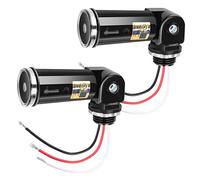 2-Pack, Dusk to Dawn/Day Night Sensor, Photoelectric Switch, Photo Cell Sensor, 110V/120V/220V/240V Input, UL Listed, IP65 Water-Resistant, Photocell for Outdoor Light
