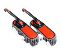 2 Pack Duster Auto Exterior - Pusca Cleaning Brush Set, External Cleaning Tools | Dashboard Dusting Supplies Auto Detailing Kit with Non Slip and Multipurpose Outer Inner Handle