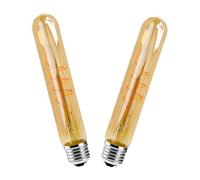 2 Pack E27 6W Dimmable 600lm H185mm T30 e27 Tube Decorative LED Bulbs Vintage Retro Industrial Antique Edison Warm White 2700K Cafe, Bedroom and Every Scene Decoration