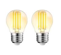 2 Pack E27 G45 LED Candle Bulb, 2700K 4W E27 LED Light Bulb Warm White Amber 220V, 330LM, SES Candle LED Filament Bulb for Chandeliers, Vintage Edison Candle Light Bulb for Wall Lamp (4 Watts)