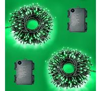 2 Pack Each 5M 60 LED Battery Operated Christmas Tree Lights Indoor Outdoor Cluster String Lights with Timer 8 Modes Dark Green Wire Fairy Light Xmas Patio Bedroom Garden Decorations (Green)