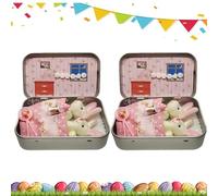 2 Pack Easter Bunny in Tin Box, Bunny Stuffing Doll Toy, Pocket Hug Bunnies Doll for Kids, Cute Easter Basket Fillers Gift for Children Friends