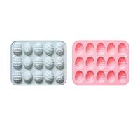 2 Pack Easter Egg Silicone Molds, Easter Egg Themed Baking Moulds for Chocolate, Ice Cube, Cake, Dessert, Candy, Mousse, Pastry, Handmade Soap, Cupcake Topper, Jelly, Pudding, Wax Melts