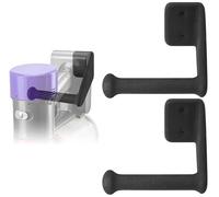 2 Pack Easy Access Cordless Vacuum Wall Mount Holder - Heavy Duty Metal Wall Rack with Rubber Coating, Fits for Shark Handheld IX-Series & Dyson V-Series Stick Vacuums, Garage Shed Storage Brackets