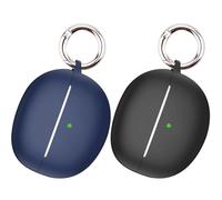 [2 Pack] easyBee Case Compatible with Baseus Bowie MC1 Pro Open Ear Bluetooth Headphone Charging Cover with 2 Keychain, Soft Liquid Silicone Ultra Thin Shockproof Protective Kit - Black and Blue