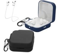 [2 Pack] easyBee Case Compatible with CMF Buds 2a Earbuds Charging Cover, 2 Keychain Anti-Lost Strap, Soft Liquid Silicone Ultra Thin Shockproof Protective Kit - Black and Blue