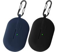 [2-Pack] easyBee Case Compatible with SoundPEATS PearlClip Pro Open Ear Earbuds [with 2 Carabiners], Liquid Silicone Case, Ultra Thin, Shockproof Protective Case, Bluetooth Headphones Bag - Black and
