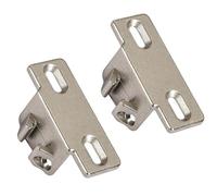 2 Pack Edge Mount Mounting Plate Compatible with Blum 1 5/8" Overlay Compact 33 Hinges, Full Overlay Face Frame Edge Mount Plates for Blum Cabinet Door, Self Closing, Nickel Finish