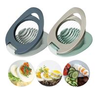 2 Pack Egg Slicer with Stainless Steel Wire Egg Slicer, Multifunctional Egg Cutter for Evenly Slicing Boiled Eggs Ham Banana and Strawberry,Egg Piercer,Egg Cutter