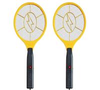2 Pack Electric Fly Swatter, Handheld Bug Zapper Racket for Outdoor & Indoor, Fly Zapper Racket Battery Powered Tennis Mosquito Rackets for Insect