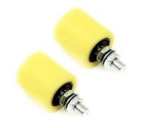 2 PACK Electric Sliding Gate Roller 48mm x 50mm Gate Rollers M12 Thread Wheel PP Steel Roller Bearing Yellow Silver