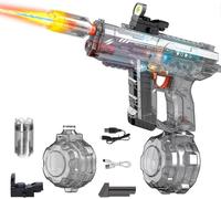 2 Pack Electric Water Gun for Adults Kids: Light Up Automatic Squirt Guns, 26-32FT Long Range, 800CC Capacity, Summer Outdoor Pool Games for Ages 8...