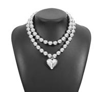 2 Pack Elegant Heart Pendant Necklace Exquisites Heart Necklace Long Lasting Bead Suitable For Various Occasion For Daily Wear