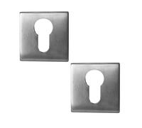 2 Pack Elegant Square Euro Profile Escutcheon for Enhanced Security - Key Hole Cover