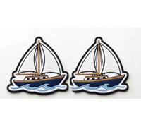 2 Pack Embroidered Sailboat Patches - Nautical Boat Iron-On/Sew-On Emblem Badge (3.75" x 3") Perfect for Backpacks, Bags, Vests - Large Gift Patch