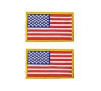 2 Pack: Embroidered US American Flag Patch Set (3.15in×1.97in) - Full Color & Subdued Black/White - Tactical Military Hook and Loop Morale Badge for Backpack, Cap, Uniform (Colorful)