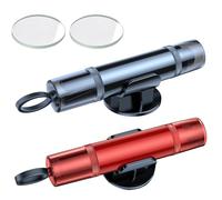 2-Pack Emergency Car Window Breaker & Seatbelt Cutter - Life Hammer with Holders & Test Glass | Tungsten Steel Tip, Underwater Use (Red/Black)