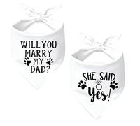 2 Pack Engagement Gifts Dog Bandana Will You Marry My Daddy She Said Yes Premium Durable Fabric Dog Engagement Announcement for Medium and Large Dogs Pets