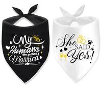 2 Pack Engagement Gifts for Couples My Humans are Getting Married Dog Bandanas She Said Yes Dog Bandanas for Wedding Bridal Shower Gift Dog Wedding Outfits Dog Engagement Announcement Bandanas