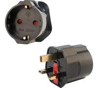 2 Pack European to UK Plug Adaptor, EU to UK Plug Adapter 2 Pin To 3 Pin Plug Adapter, European to UK Plug Adapter, Type C/E/F Europe Germany France Spain to British Adapter Type G, Black