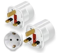 2 Pack European to UK Plug Adaptor, EU to UK Plug Adapter with 13A Fuse, European to uk plug Adapter 2 Pin Plug Adaptor to 3 Pin for Travel, Electronics & Devices (Not for Shavers or Toothbrushes)