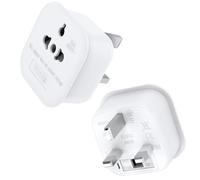 2 Pack European to UK Plug Adaptor, US to UK Travel Plug Adapter with 13A Fuse for USA, EU, Australia, Thailand, Canada, Japan and More (Type-G to Type A, B, C, I, E, F, L)