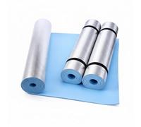 2 Pack EVA Foam Camping Mat 6mm, Roll Up Yoga & Sleeping Mat with Foil Insulation, Waterproof Lightweight Ground Mat 180 x 50 cm for Hiking Festival Picnic Beach Exercise (Blue)