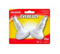 2 Pack Eveready 20W (25W) Eco Halogen Bulbs, R39 Reflector, 100% Dimmable Lamps, E14 Ses, 235Lm, 2700K Warm White