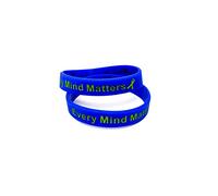 2 Pack Every Mind Matters Mental Health Awareness Bracelet MHA Wristband (Medium 18cm, x2 Blue)