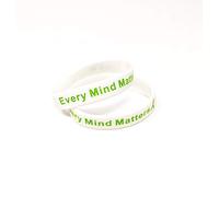 2 Pack Every Mind Matters Mental Health Awareness Bracelet MHA Wristband (Medium 18cm, X2 White)