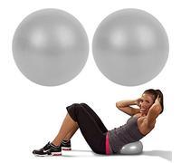 2 Pack Exercise Balls, 9.8 Inch Pilates Balls Barre Balls Mini Yoga Balls, Anti-Burst Fitness Small Bender Balls for Pilates, Yoga, Core Training and Physical Therapy, Improves Balance (Gray)