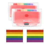 2 Pack Expanding File Folder,A6 Size 13 Pockets Flash Card Holder,Portable Accordion File Rainbow Document Organiser, for Bills, Cards, Coupons, Receipt, Tax Item, Mini Ticket