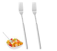 2-Pack Extendable Fork for Jokes,Stainless Steel Long Fork,Portable Telescopic Forks from 8.7 inches to 25.4 inches in Length,Suitable for Dining,Feeding,Travel and Outdoor Barbecues