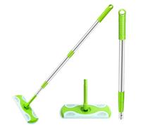 2-Pack Extendable Mop Handle Compatible with Swiffer Dry & Wet Mops -Aluminum Telescopic Replacement Handle for Swiffer Wet & Dry Mopping, Easy Install (Green)