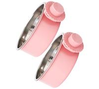 2 Pack Extra Large 650ml Rustproof Hanging Pet Dish Tip Attachable Bowl Dog Cat Stainless Steel Construction Hanging Pet Dish