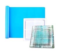 2 Pack Extra Large Ashtray Resin Mold Kit, 1 Pack Square Ashtray Mold and 1 Pack Silicone Mat for Resin Epoxy