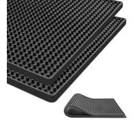 2-Pack Extra Large Bar Mats for Countertop 16X28'', Thicker Rubber Coffee Bar Mat, Dish Drying Mat, Kitchen Mat for Countertop, Non-slip and Easy to Clean