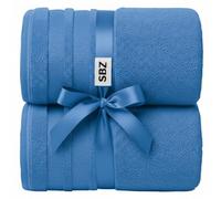 2 Pack Extra Large Bath Sheets 100% Egyptian Cotton (100 x 200 cm, 600G-SM) Body Wrap Bath Towels Highly Absorbent & Quick Dry Hotel Quality Towel Set (Blue)