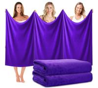 2 Pack Extra Large Microfibre Bath Towels, 100 x 200 cm Oversized Highly Absorbent Quick Dry Bathroom Towel, Soft Big Microfiber Jumbo Bath Sheets for Spa Gym Hotel Travel Camping Beach (Dark Purple)